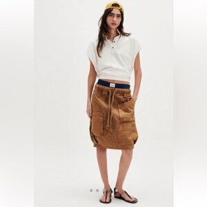 NWT FREE PEOPLE Carmen Midi Skirt Brown size SMALL S
